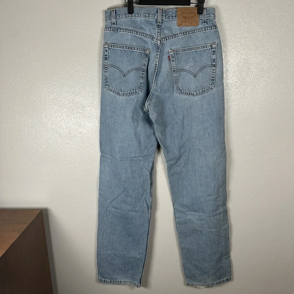 Vintage Levis 569 Loose Straight Fit Jeans Sz 32x36 Made in USA 2000 Light Wash